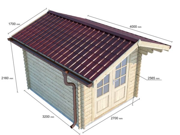 Casetta in legno 2,5x3 (34mm) con porta doppia