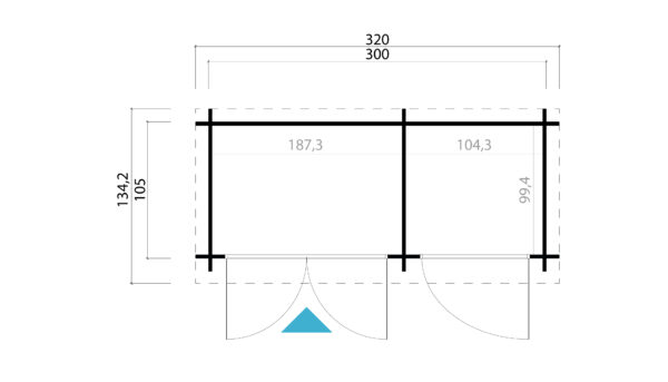 Box 3×1 (28mm) porta doppia + porta singola