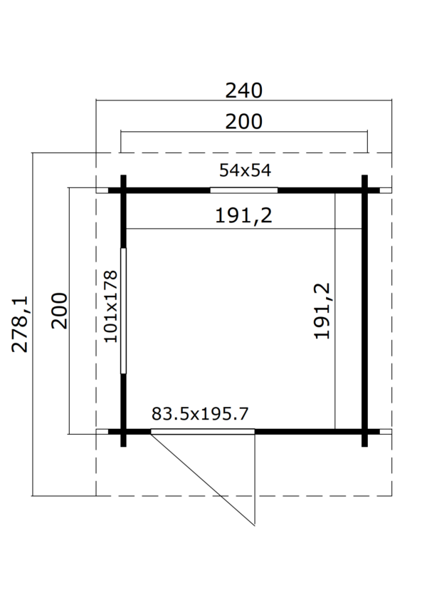 Box per sauna 2x2 (44mm)