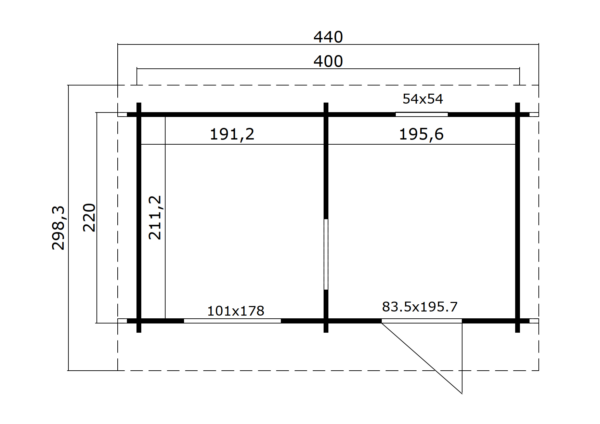 Box per sauna 4x2,2 (44mm)