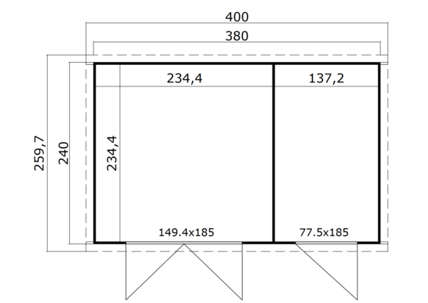 Casetta in legno 3,80x2,40